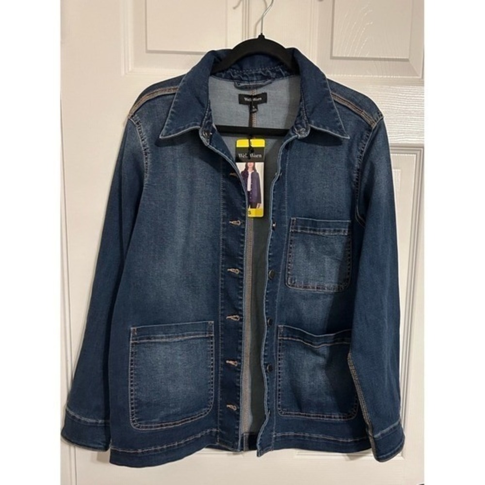 Well Worn Women‎ Blue Denim Shirt Jacket